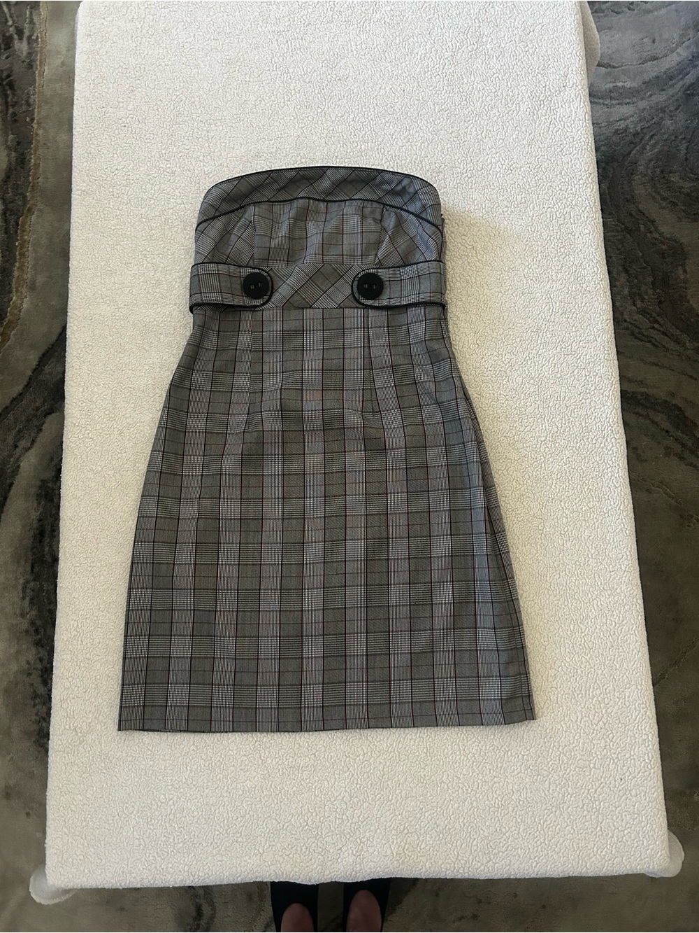 Takara Plaid Strapless Dress Junior Size 9 (Fits Women’s 4/6)